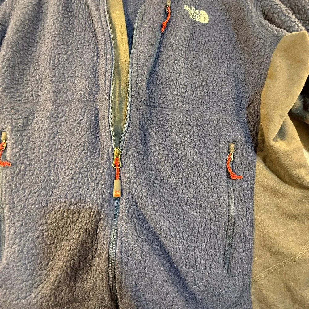 The North Face Summit Series Mens Large Blue Sherpa Fleece Full Zip Jacket T1227